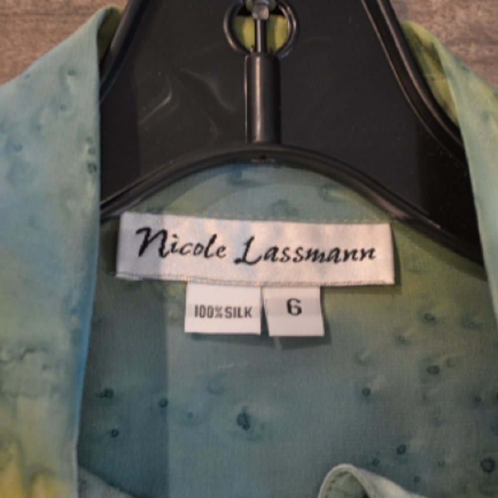 Nicole Lassman Vintage Tie Dye Silk Classic Shirt - Picture 7 of 8